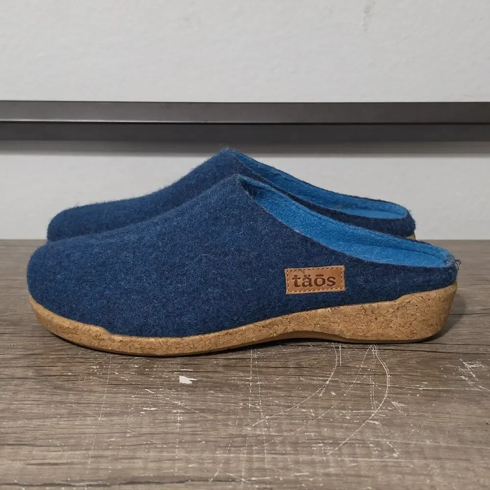 Taos Woollery Women's Slip-On Clogs Mules Shoes Size 37 (6-6.5) Blue